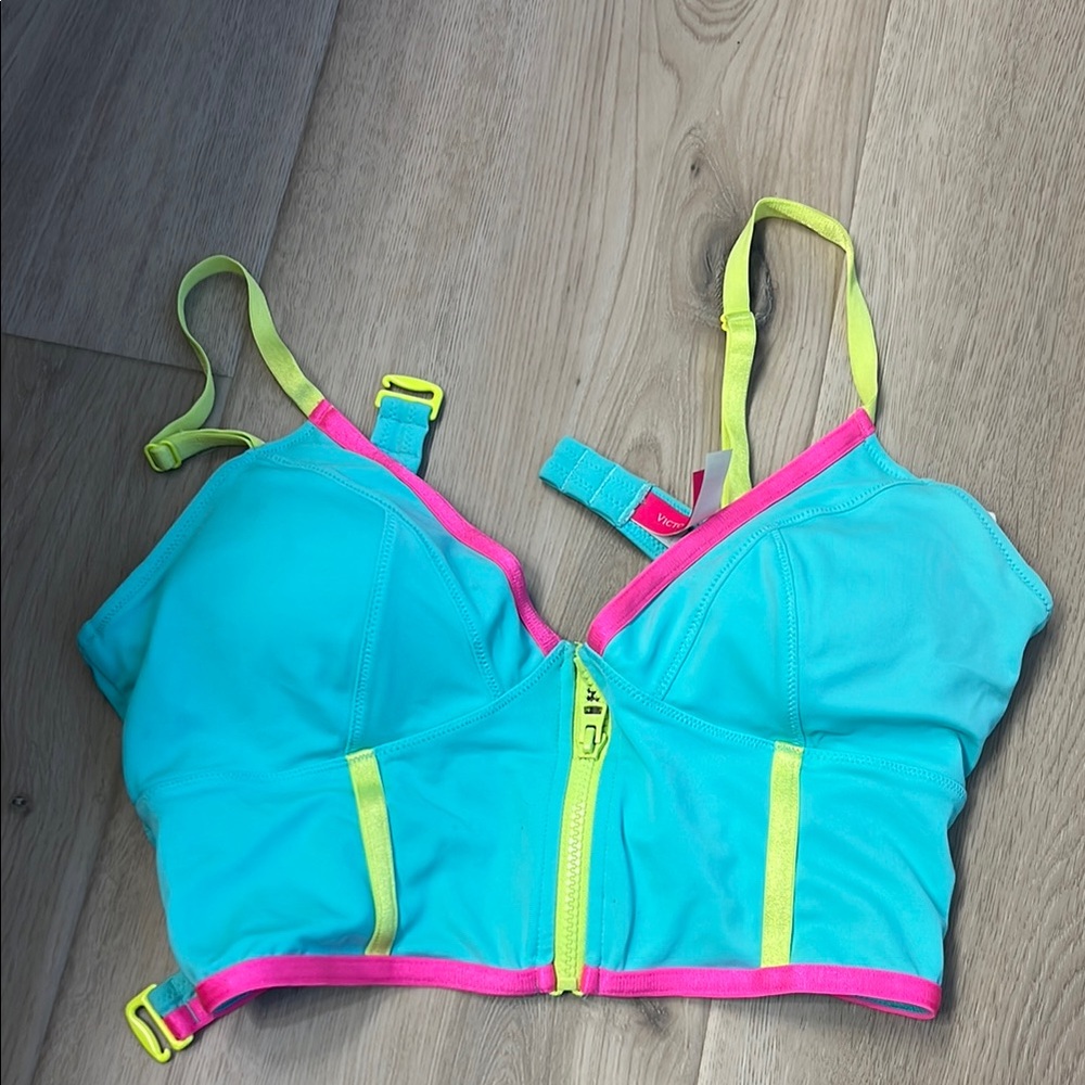 Victoria's Secret Turquoise and Neon Yellow Bra